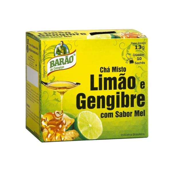 CHÁ MISTO LIMÃO E GENGIBRE SABOR MEL BARÃO 13G