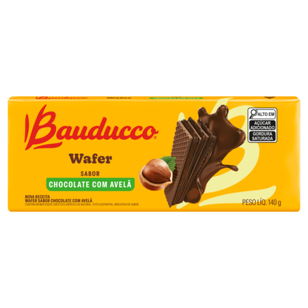 WAFER CHOCOLATE COM AVELÃ BAUDUCCO 140G